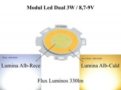 LED COB 28MM - 3W, LUMINA CALD/RECE